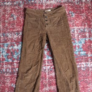 Honey punch pacsun suede button up flare pants